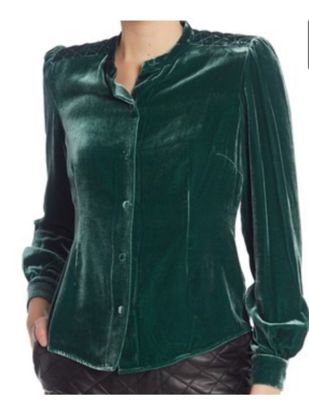 Frame Velvet Quilted Detail Blouse Top Eden size Medium
